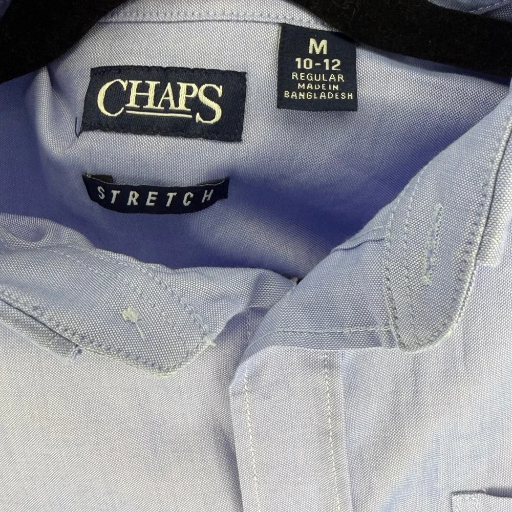 Chaps Boys Black Blazer and Light Blue Stretch Button Down Shirt Set Size 10 289